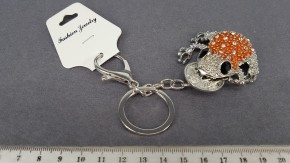 Брелок Лягушка (серебро) оранжевая